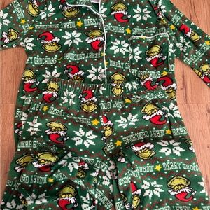 Dr. Seuss Grinch Kids Pajama Set - Green and White
